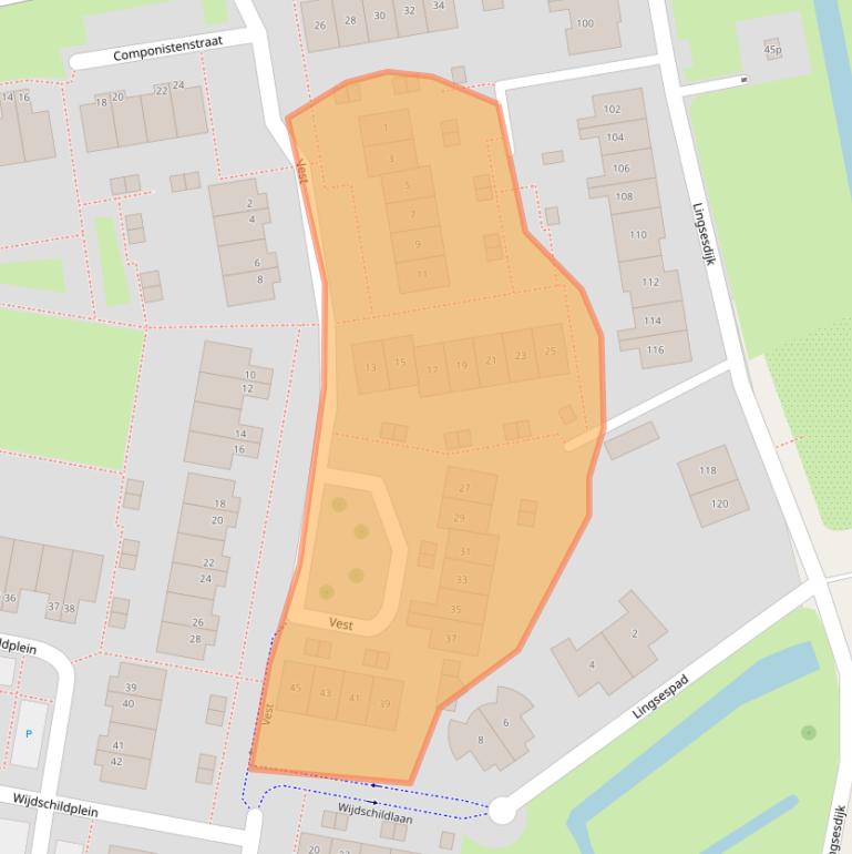 Kaart van postcodegebied 4207CJ.