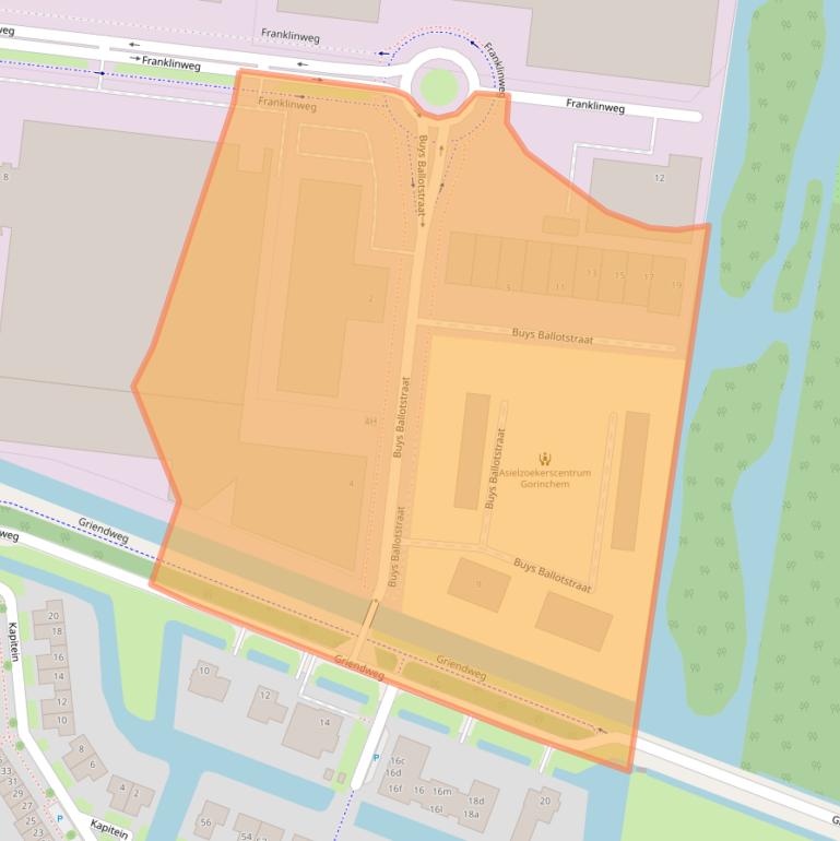 Kaart van postcodegebied 4207HT.