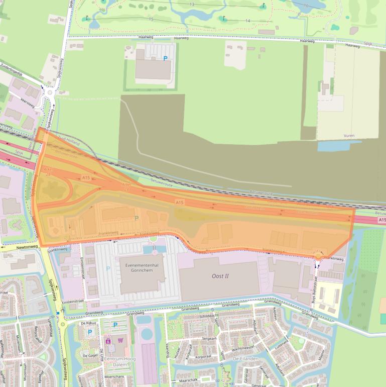 Kaart van postcodegebied 4207HX.