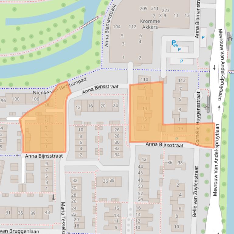 Kaart van postcodegebied 4207KA.