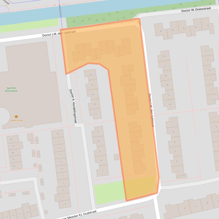 Kaart van postcodegebied 4207NJ.