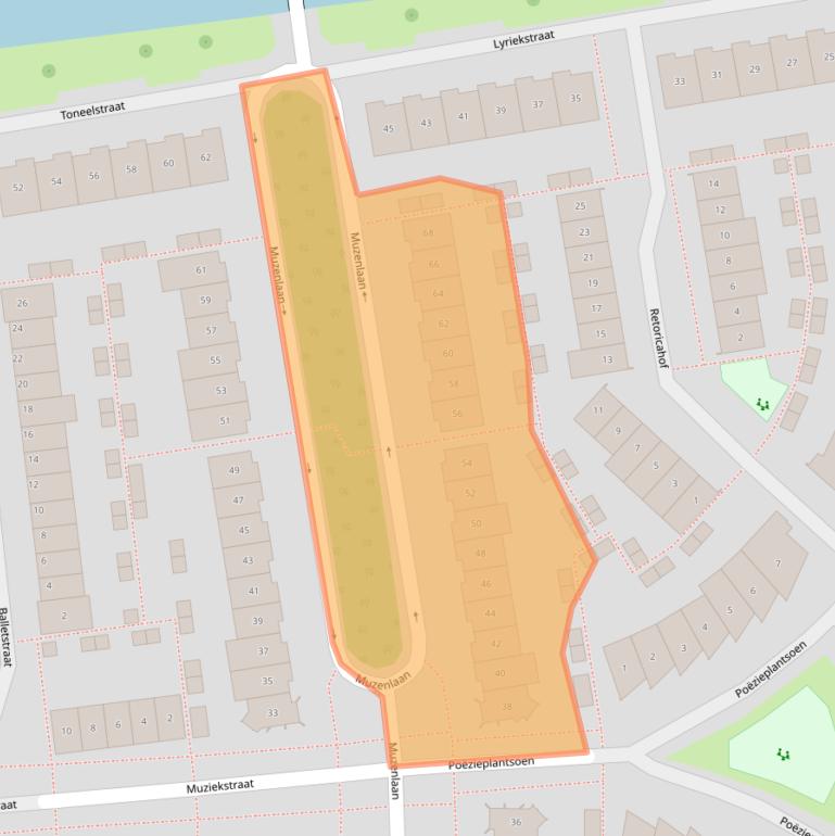 Kaart van postcodegebied 4207TD.