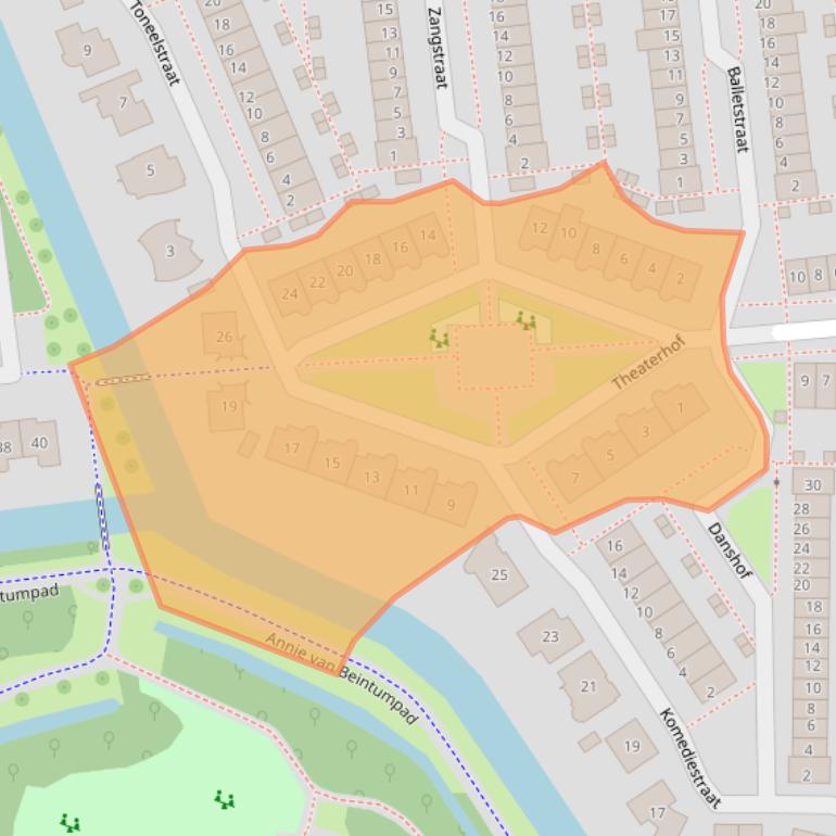 Kaart van postcodegebied 4207TM.