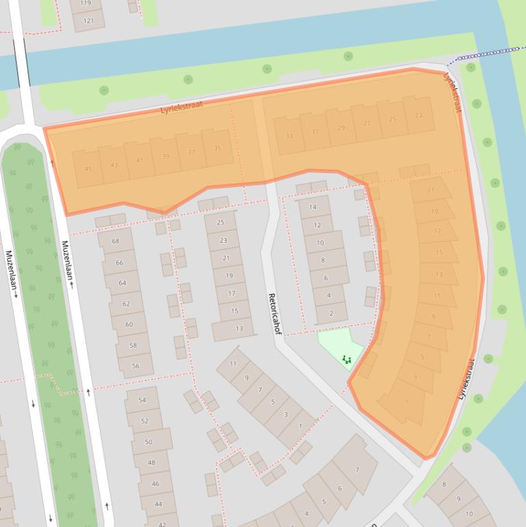 Kaart van postcodegebied 4207TP.
