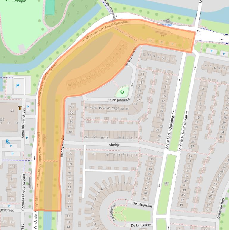 Kaart van postcodegebied 4207VJ.