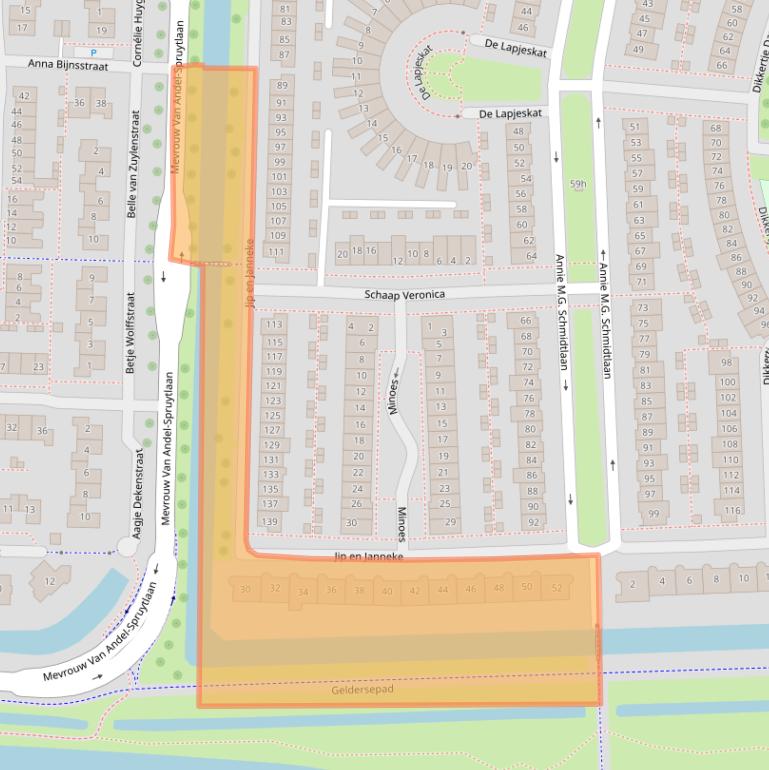 Kaart van postcodegebied 4207VK.