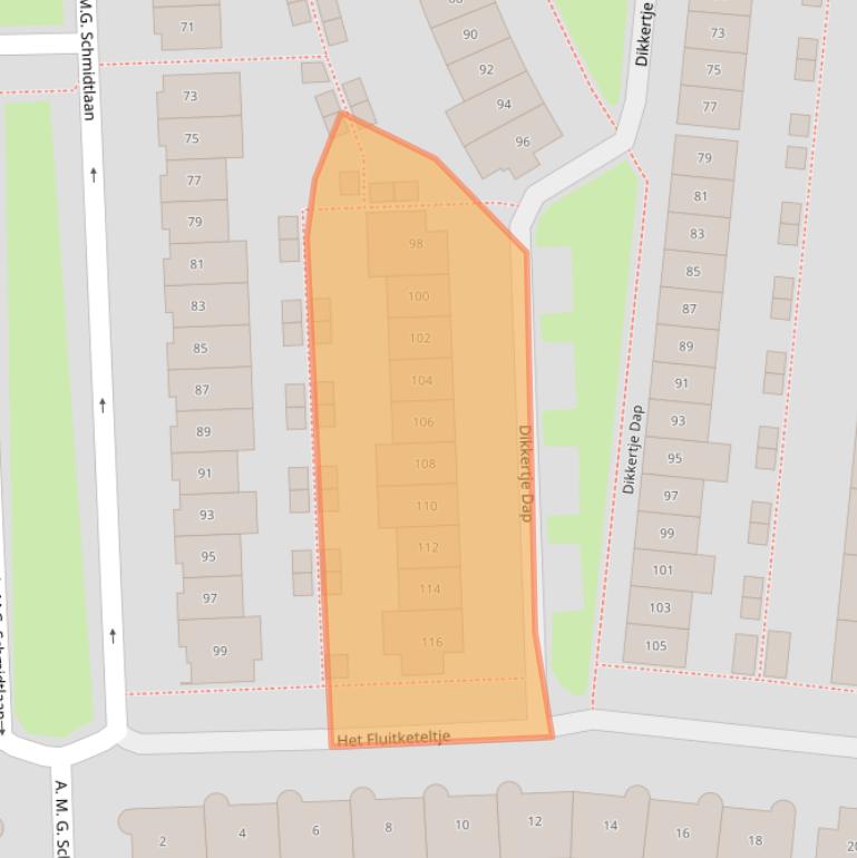 Kaart van postcodegebied 4207WJ.