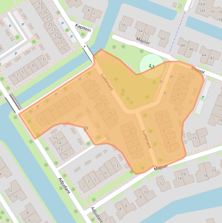 Kaart van postcodegebied 4208AE.