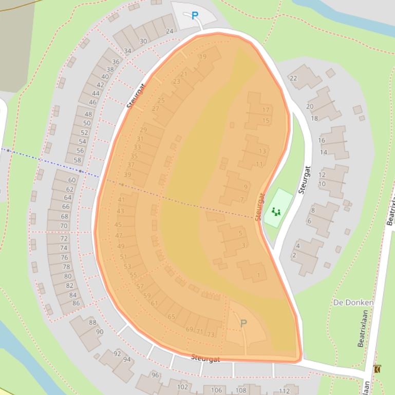 Kaart van postcodegebied 4208BM.