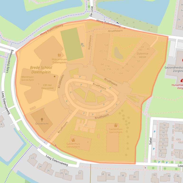 Kaart van postcodegebied 4208CJ.