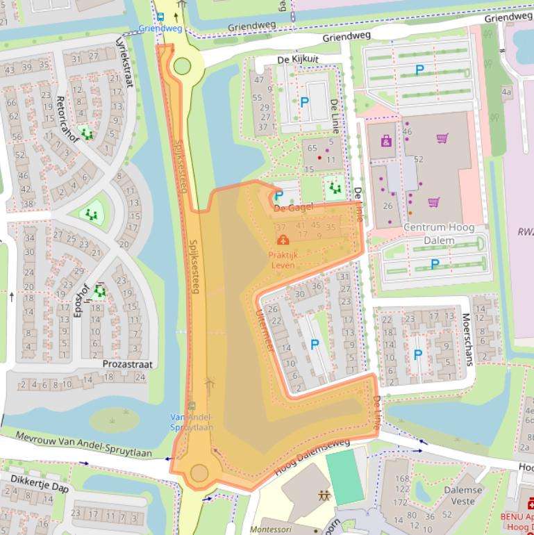 Kaart van postcodegebied 4208DB.