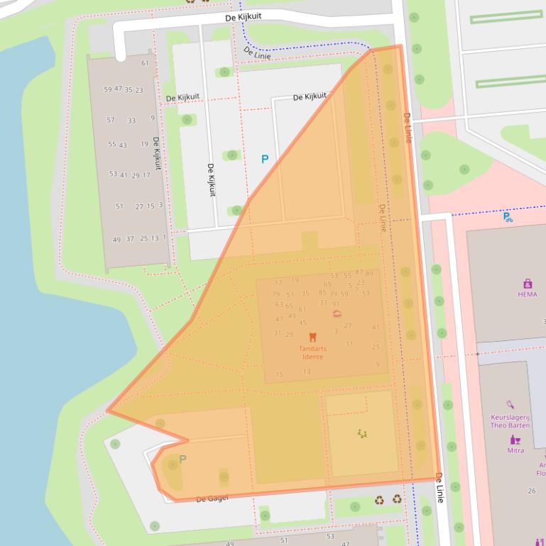 Kaart van postcodegebied 4208DC.