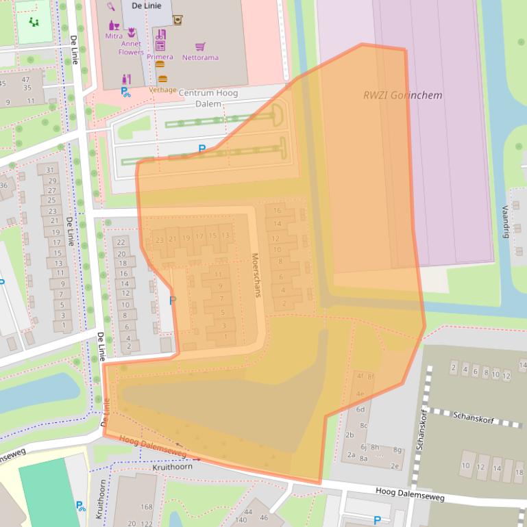 Kaart van postcodegebied 4208DG.