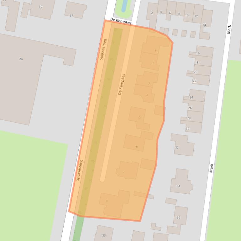 Kaart van postcodegebied 4211CE.