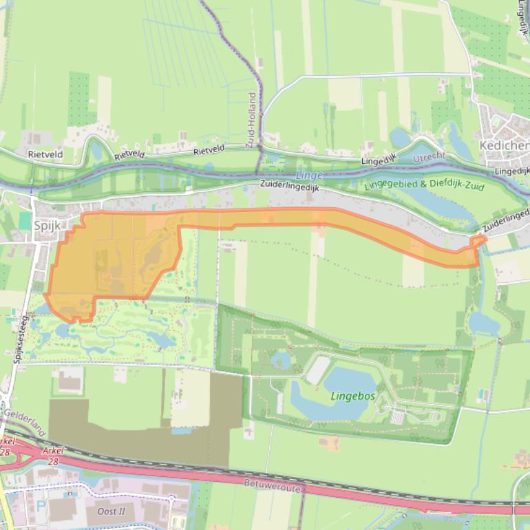 Kaart van postcodegebied 4212CZ.