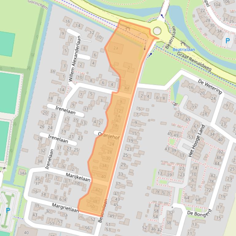 Kaart van postcodegebied 4213CJ.