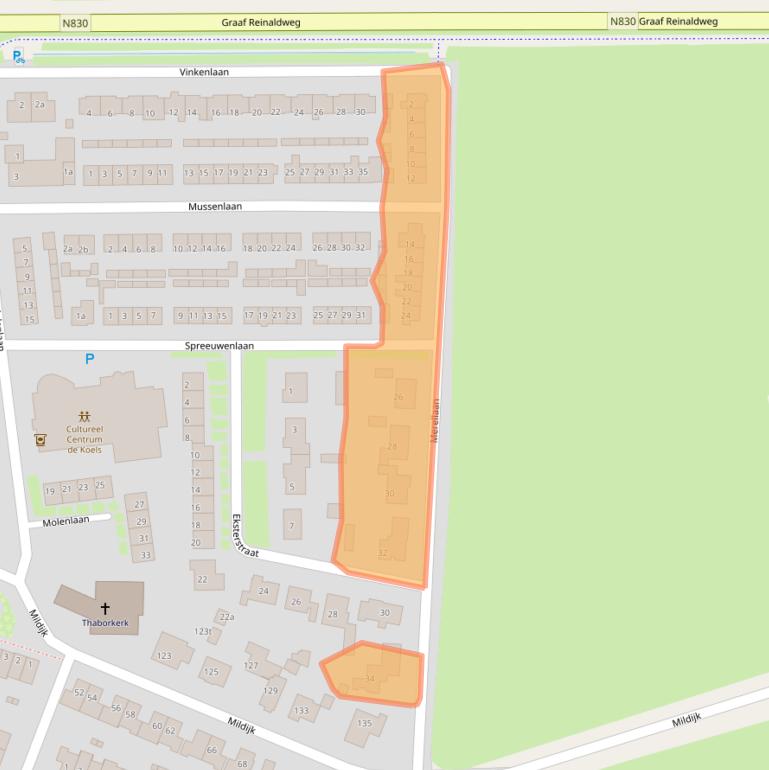 Kaart van postcodegebied 4214DL.