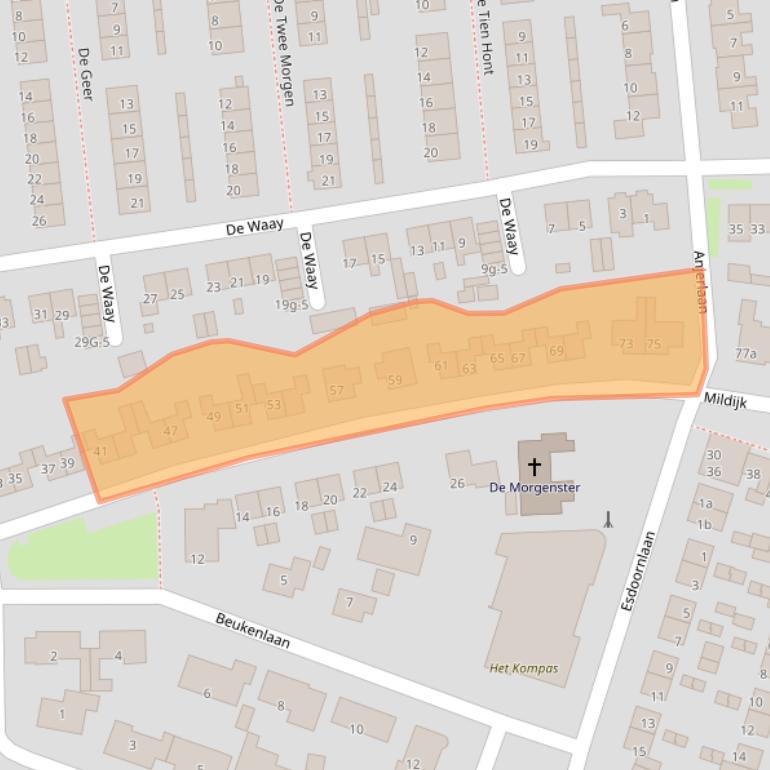 Kaart van postcodegebied 4214DP.