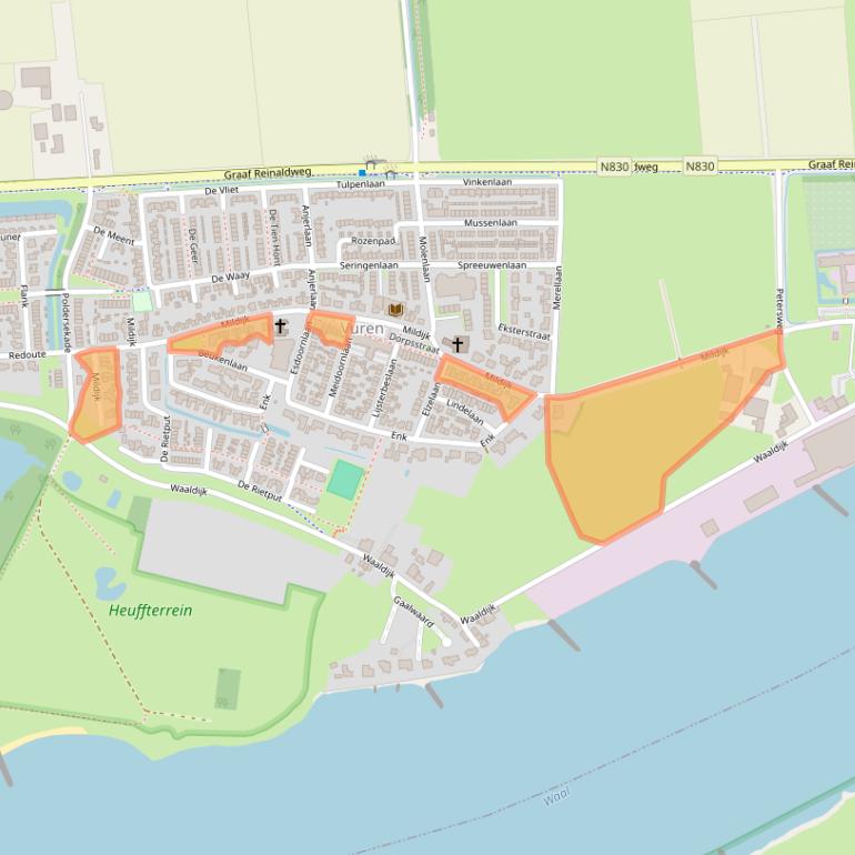 Kaart van postcodegebied 4214DS.