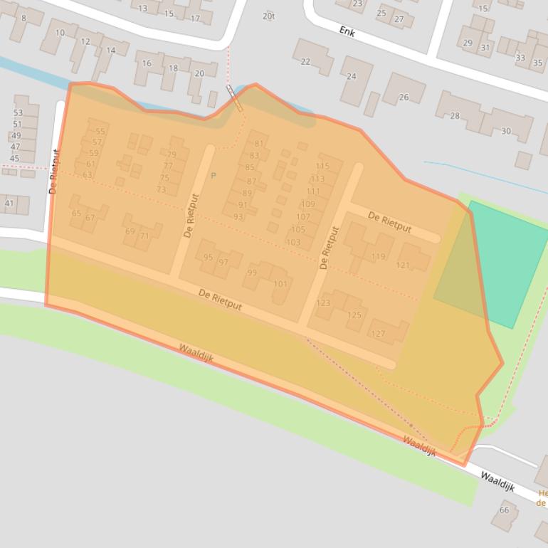 Kaart van postcodegebied 4214DZ.