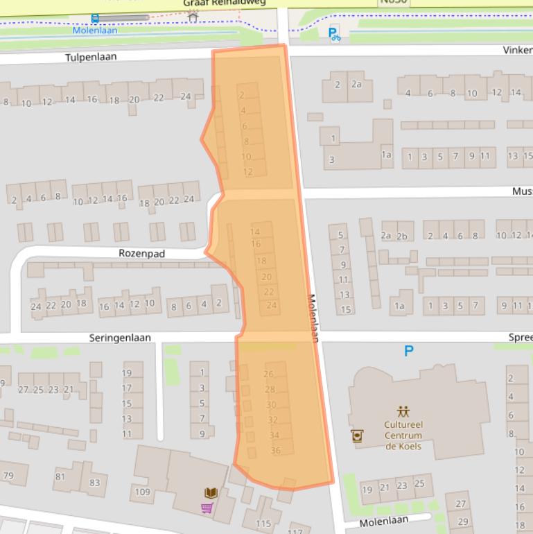 Kaart van postcodegebied 4214EB.