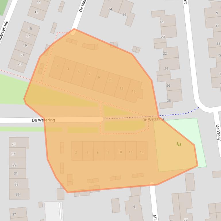 Kaart van postcodegebied 4214EV.