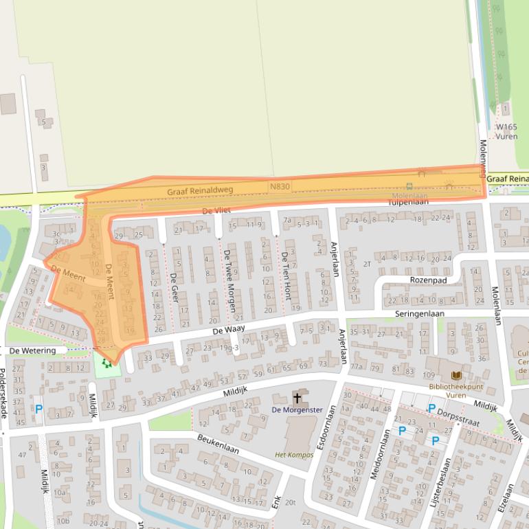 Kaart van postcodegebied 4214EZ.