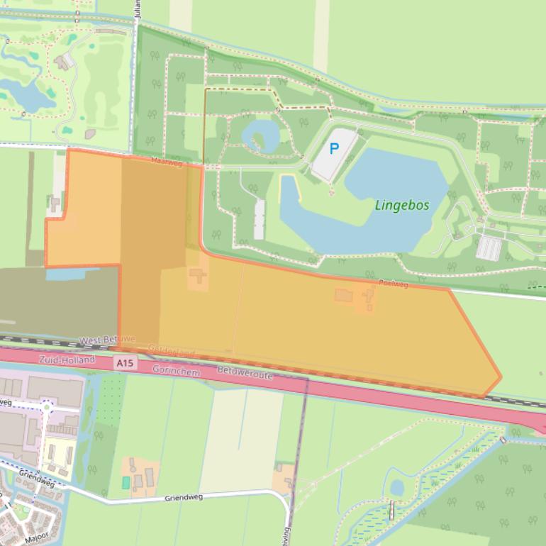 Kaart van postcodegebied 4214KK.