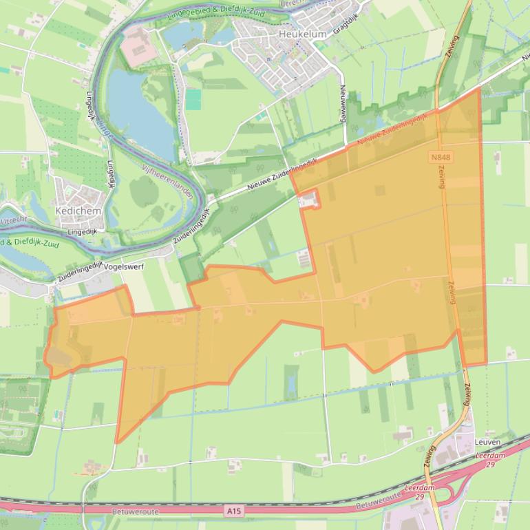 Kaart van postcodegebied 4214KM.