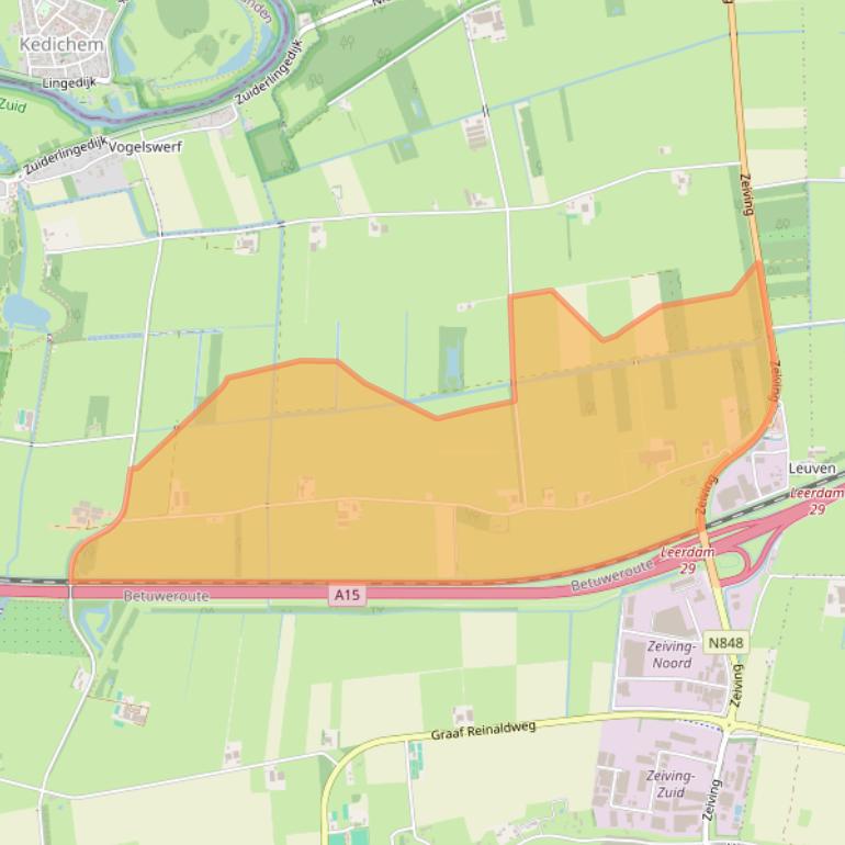 Kaart van postcodegebied 4214KV.