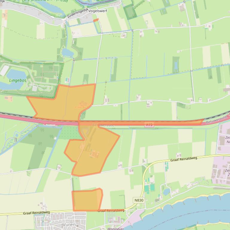 Kaart van postcodegebied 4214KW.