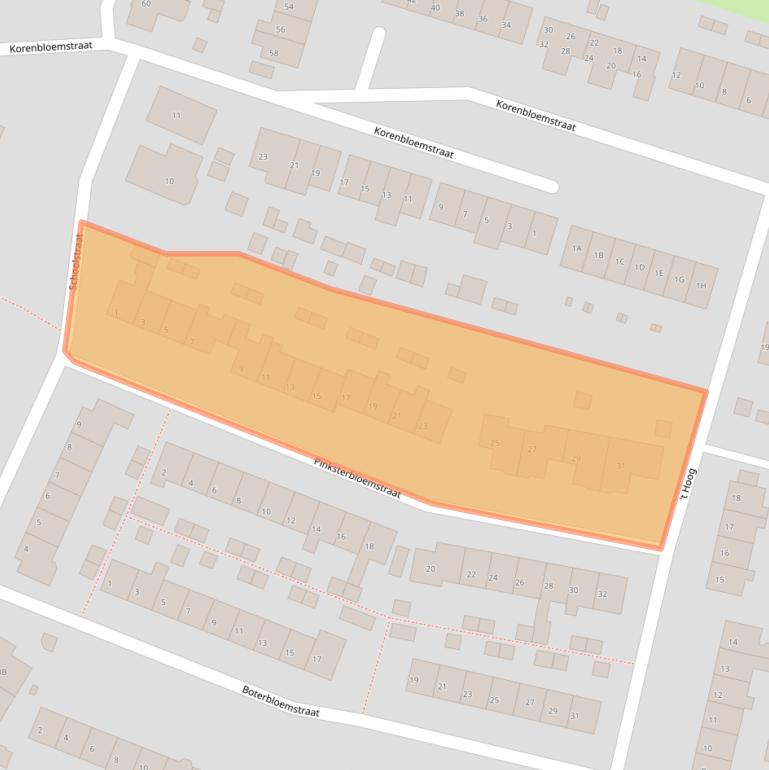 Kaart van postcodegebied 4221LN.