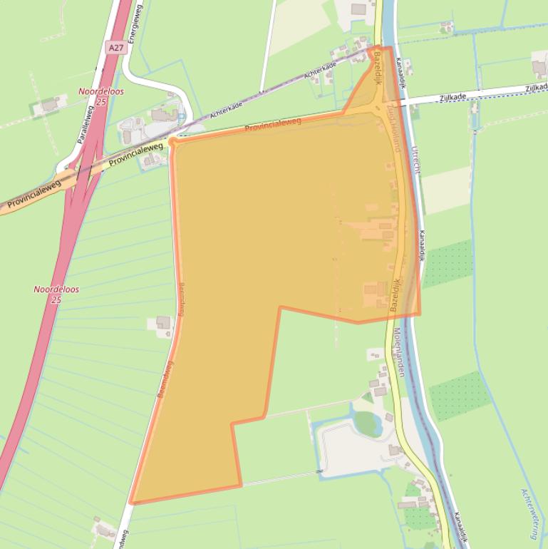 Kaart van postcodegebied 4221XZ.