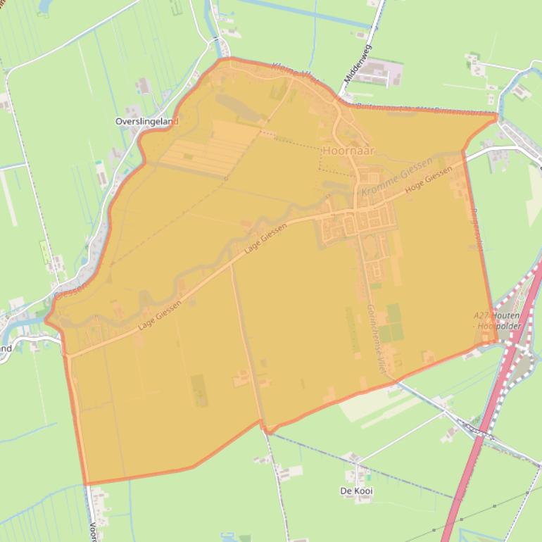 Kaart van postcodegebied 4223.