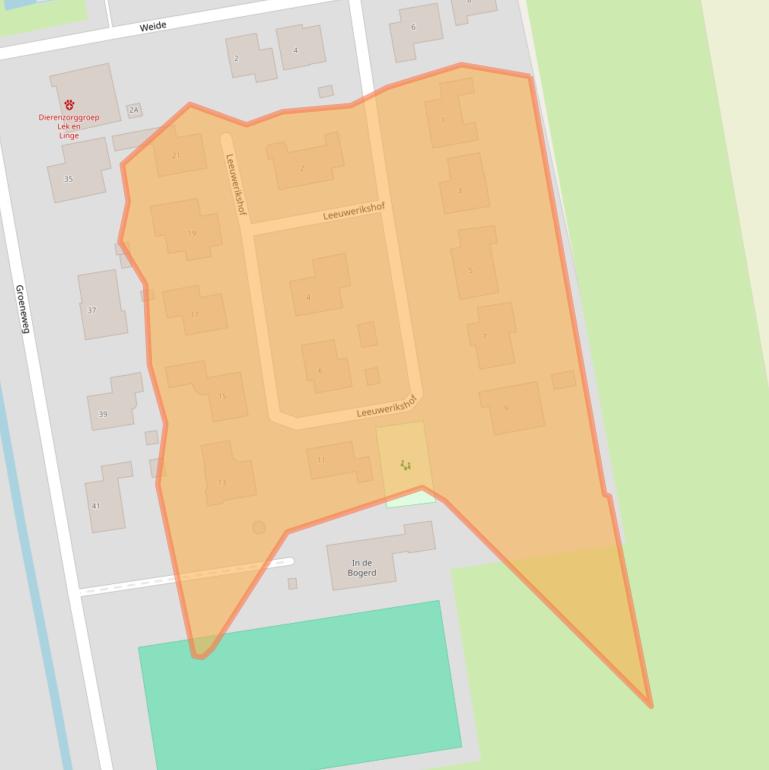 Kaart van postcodegebied 4223ML.