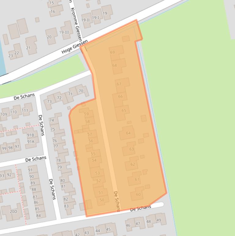 Kaart van postcodegebied 4223NV.