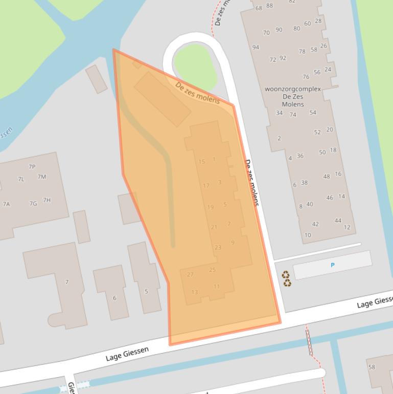 Kaart van postcodegebied 4223SB.