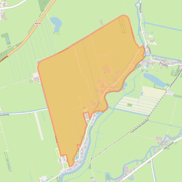 Kaart van postcodegebied 4225NJ.