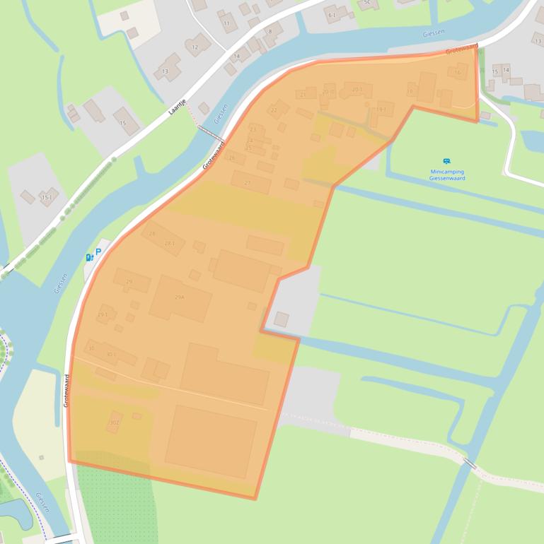 Kaart van postcodegebied 4225PB.