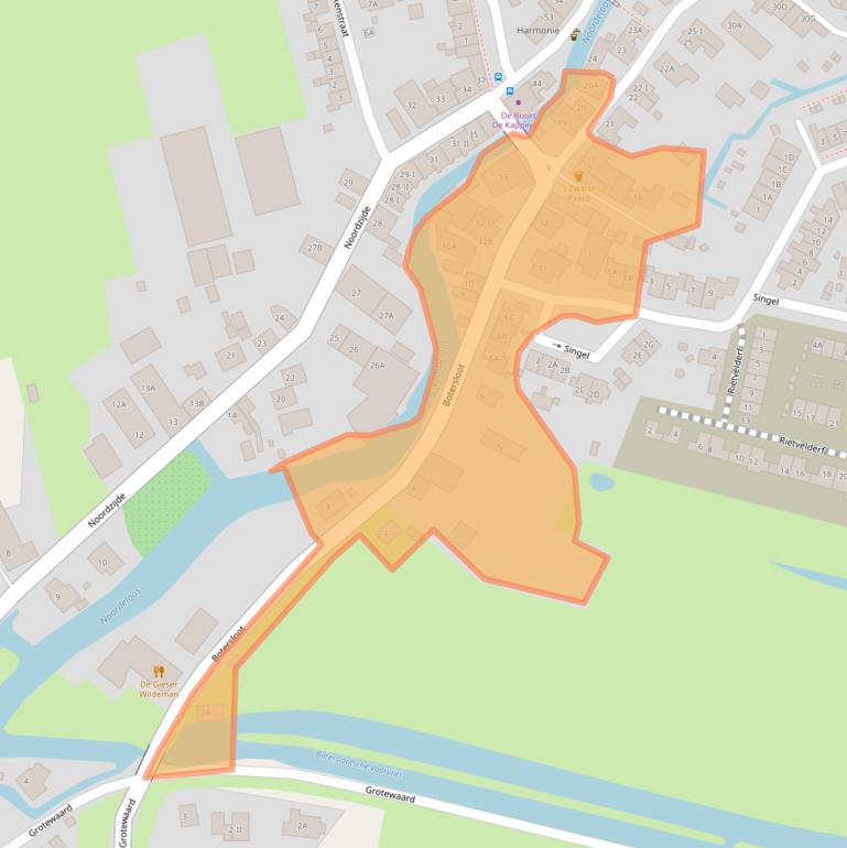 Kaart van postcodegebied 4225PP.