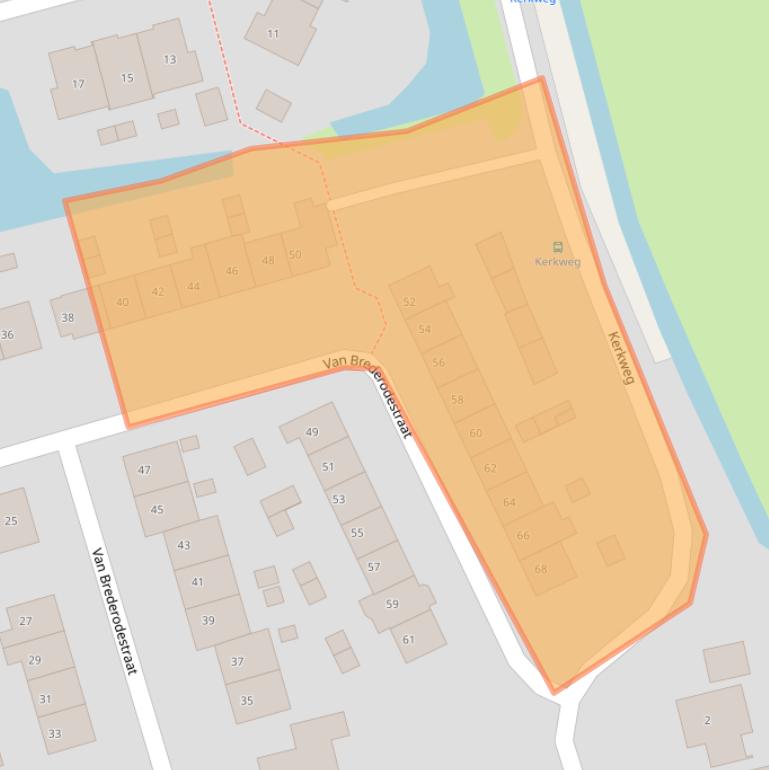 Kaart van postcodegebied 4225RE.