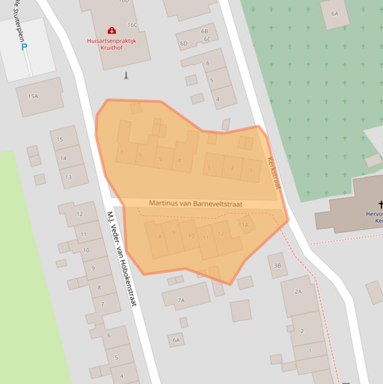 Kaart van postcodegebied 4225RH.