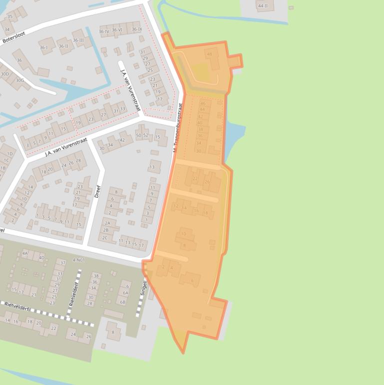 Kaart van postcodegebied 4225RN.