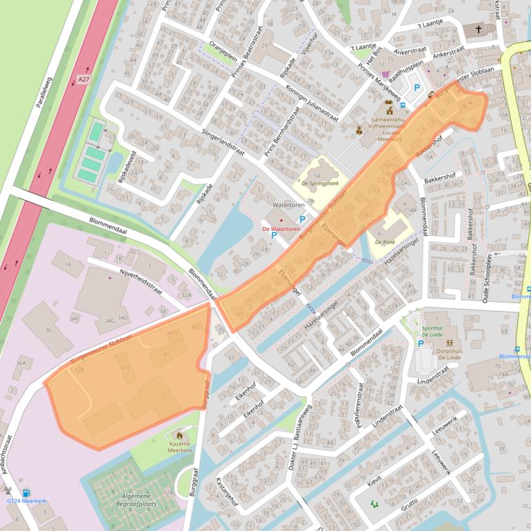 Kaart van postcodegebied 4231AA.