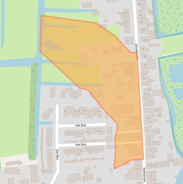 Kaart van postcodegebied 4231CA.