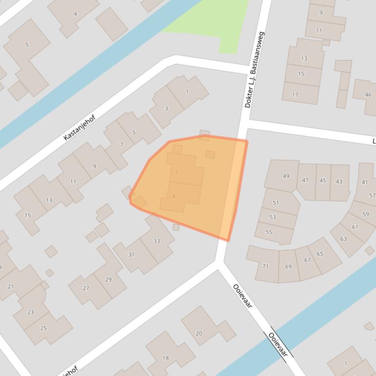 Kaart van postcodegebied 4231EB.