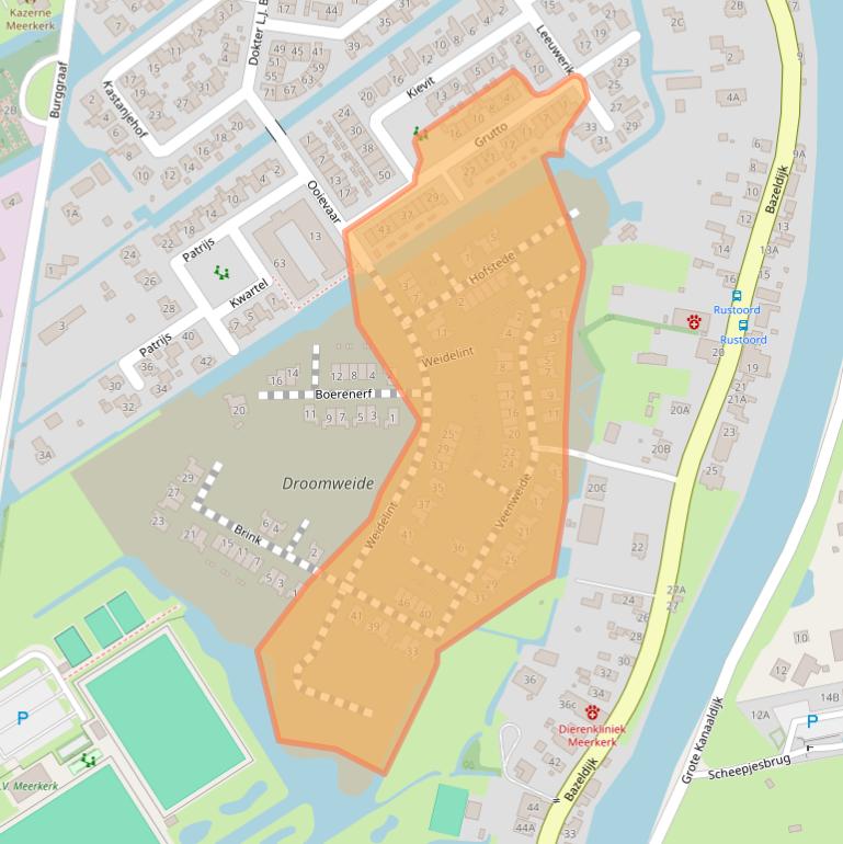 Kaart van postcodegebied 4231EN.