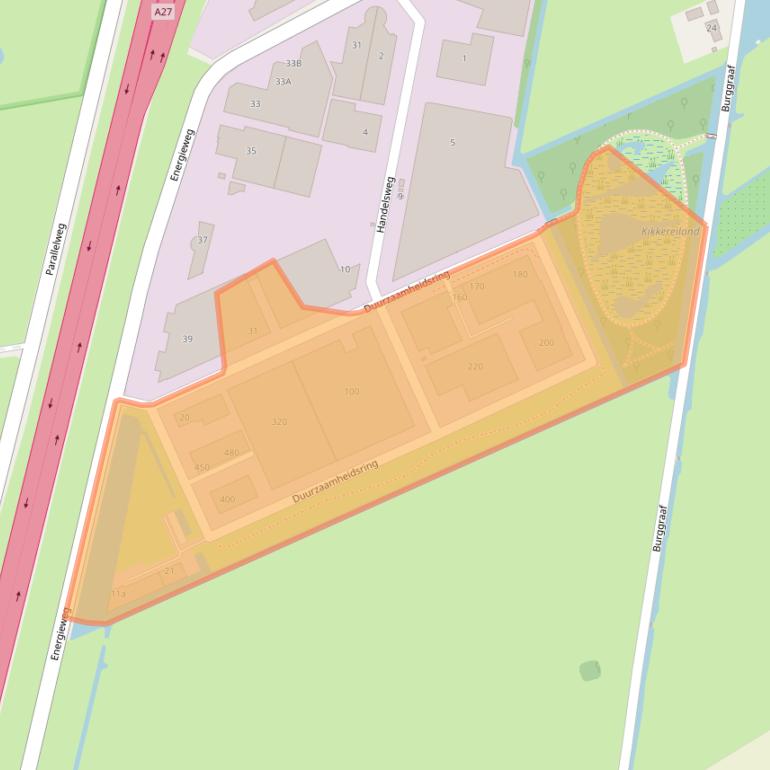 Kaart van postcodegebied 4231EX.