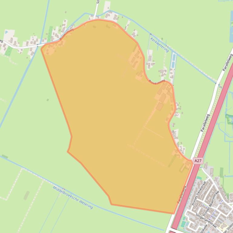 Kaart van postcodegebied 4231VC.