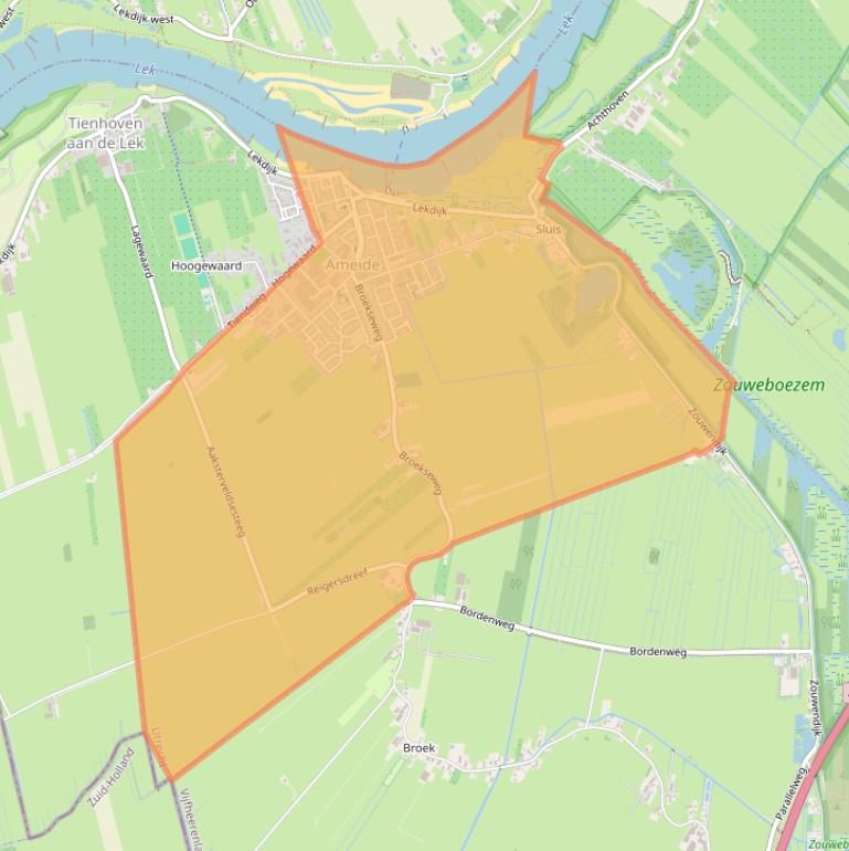 Kaart van postcodegebied 4233.